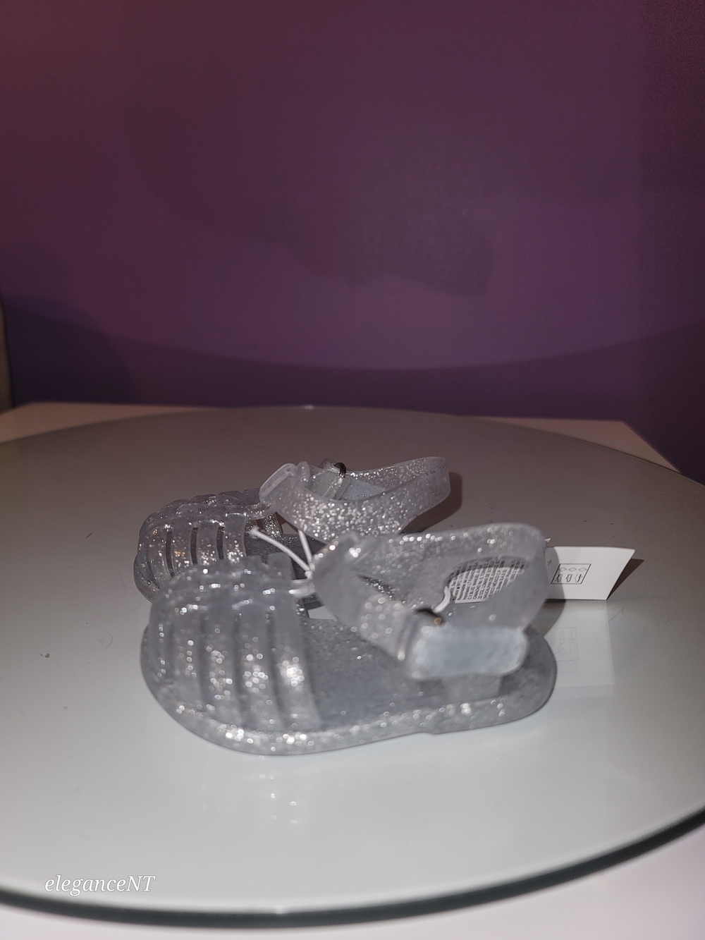 Old Navy Blue Water Shoes & Silver Glitter Jelly Sandals Sz: 0 To 3 Months NWT - Picture 4 of 9